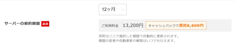 エックスサーバーの友達紹介プログラムを利用せずに申込みした料金