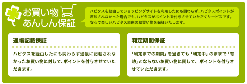 ハピタス　お買い物安心保証